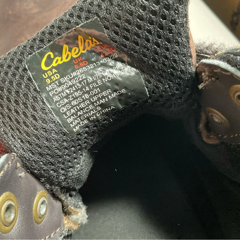 Cabelas Roughneck Ledger Waterproof Work Boots Men's Sz 9.5 D